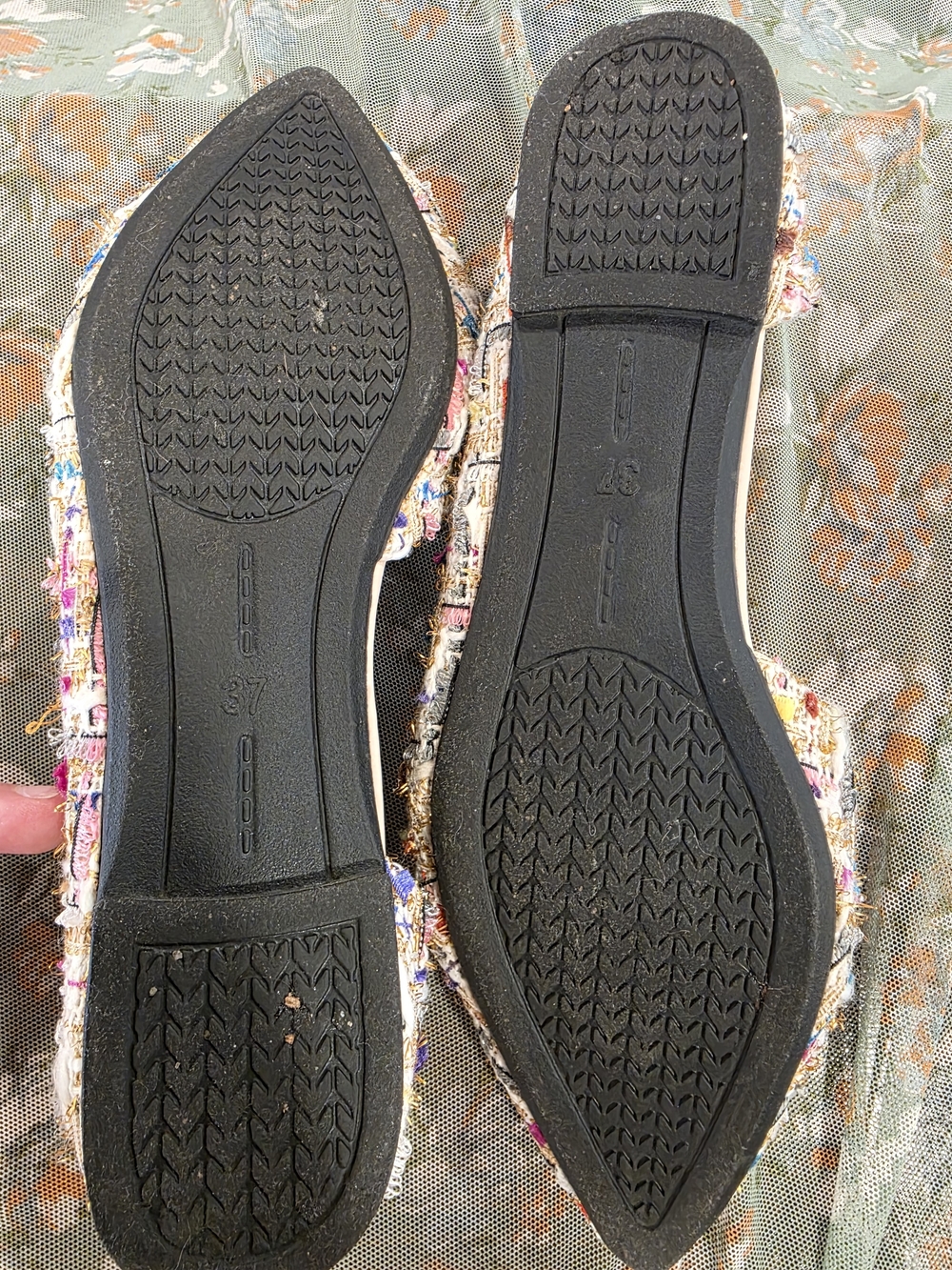 Multicolor Tweed Pointed-Toe Flats - Picture 3 of 3
